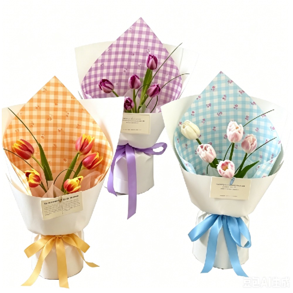 Flower Wrap Kraft - Rosen-Gittermuster Dickes Weißes Kraftpapier für Blumenverpackung