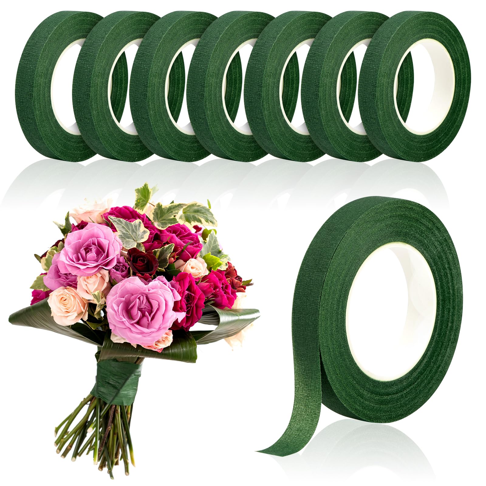 The Florist Supply - 20 Yards grünes Blumenband, selbstklebendes Geschenkpapierband,