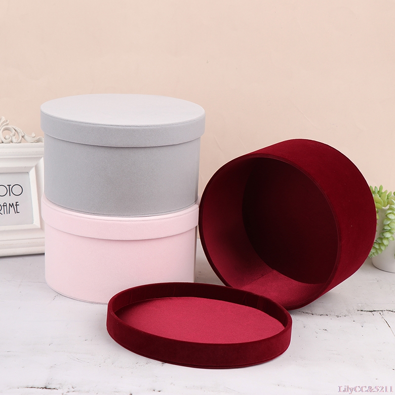 The Florist Supply - Runde Blumenbox aus Samt, Geschenkbox, frische