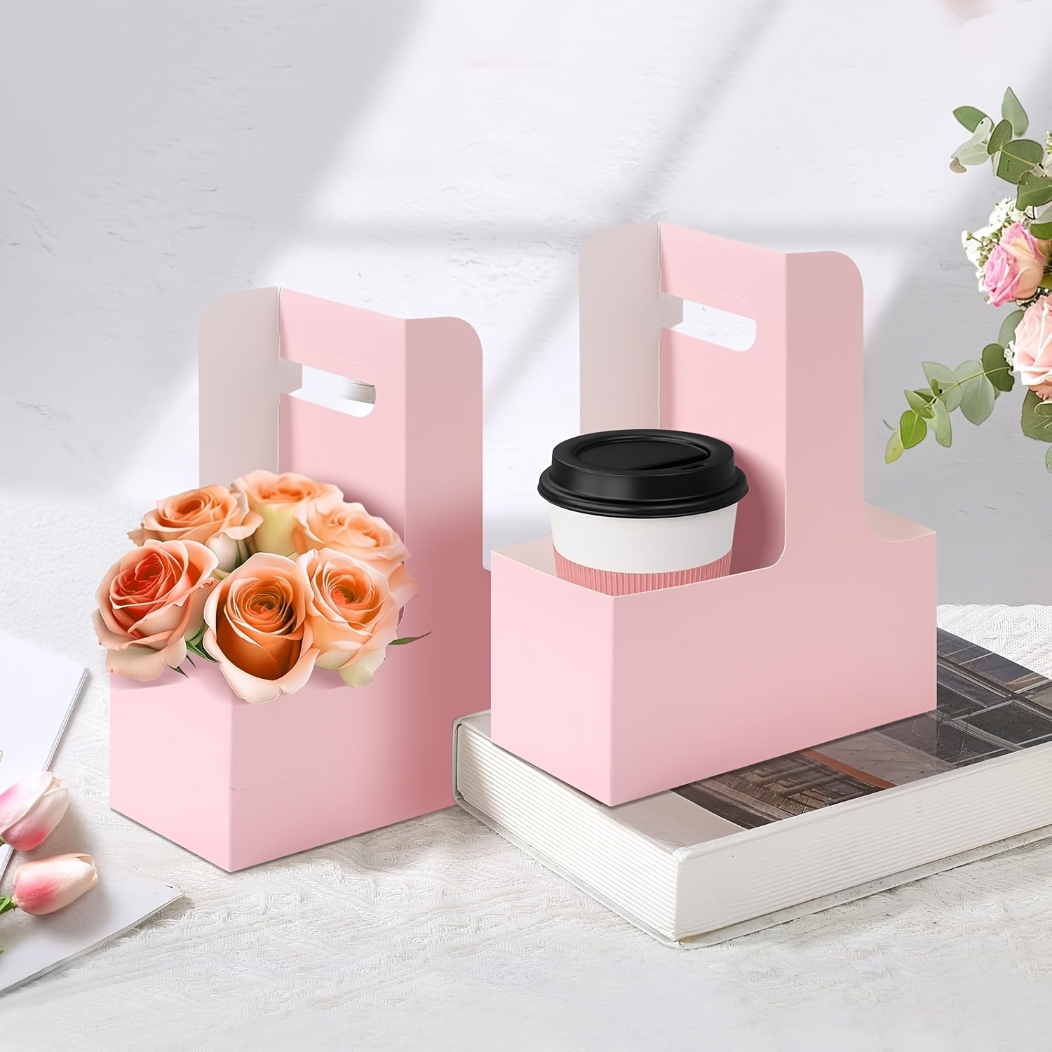 12 Stück rosa Kraftpapier-Gesc – Flower Wrap Kraft Bewertung und Preis