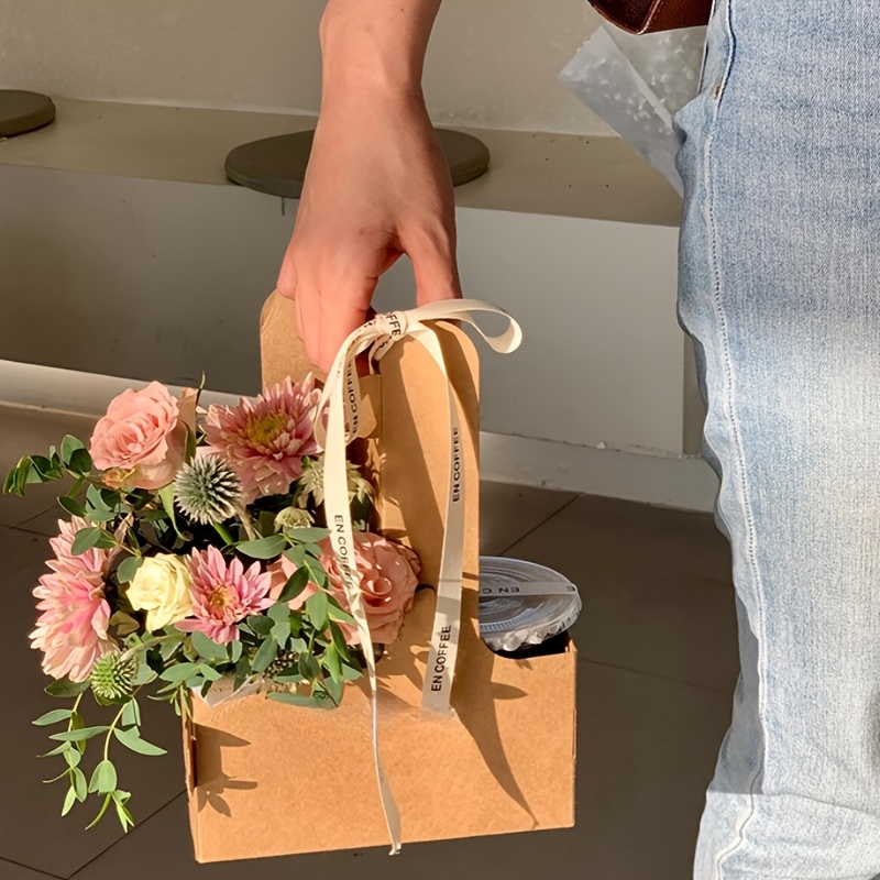 12 Stück rosa Kraftpapier-Gesc – Flower Wrap Kraft Bewertung und Preis