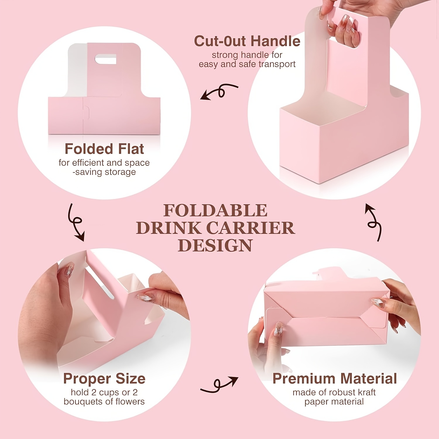12 Stück rosa Kraftpapier-Gesc – Flower Wrap Kraft Bewertung und Preis