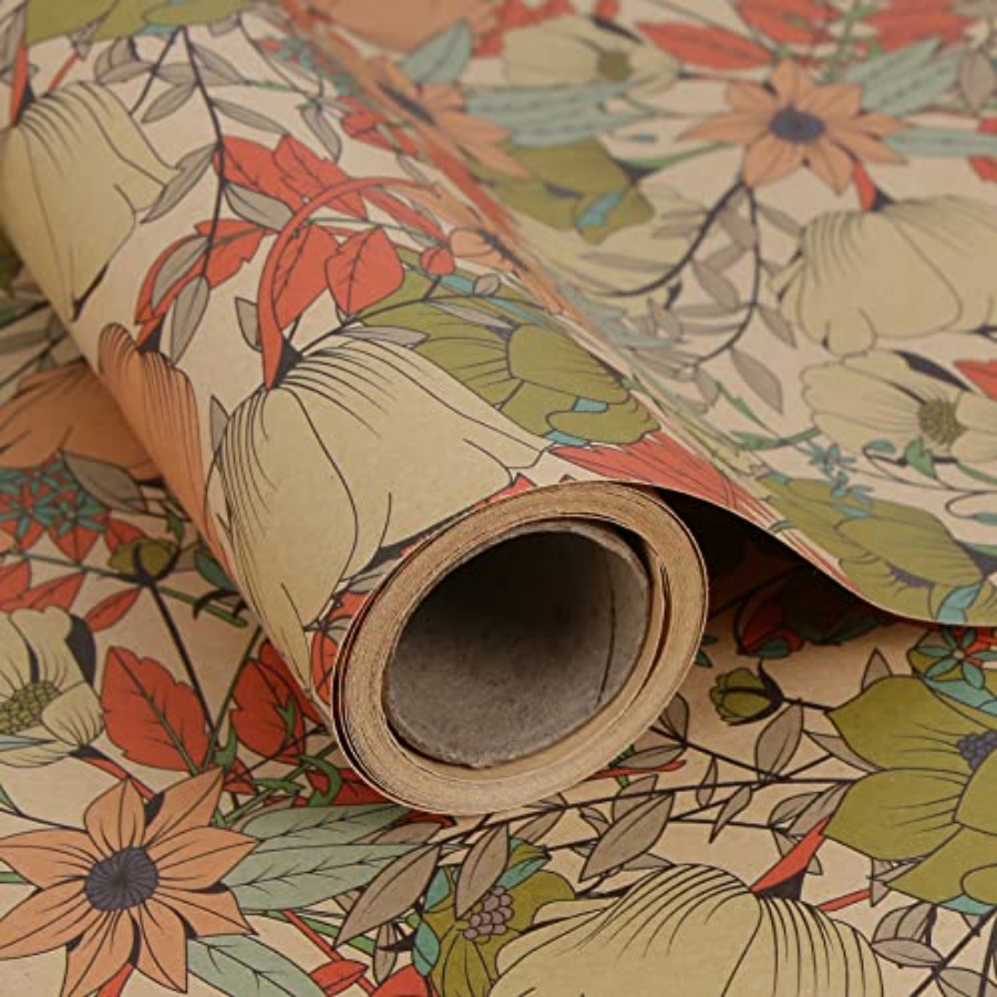 Kraftpapier-Rolle mit Blumenmu – Flower Wrap Kraft Bewertung und Preis