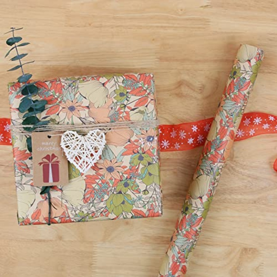 Kraftpapier-Rolle mit Blumenmu – Flower Wrap Kraft Bewertung und Preis